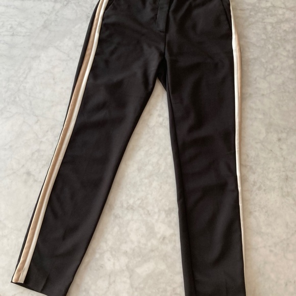 Zara Pants - Zara Black Skinny Pants with Cream Stripes